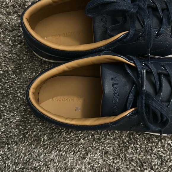 Lacoste Blue Leather Sneakers size 8.5 - Picture 5 of 11